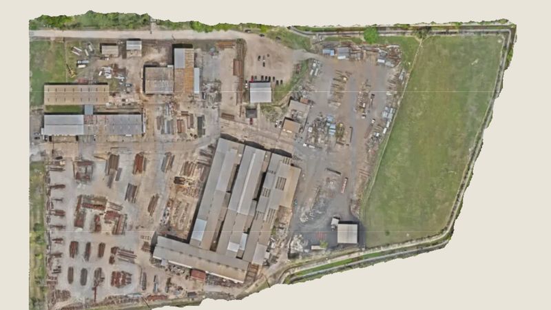 Orthomosaic of the Superior Steel yard in the interactive map viewer