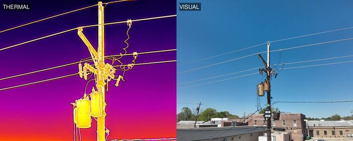 Utility pole: thermal and visual pair
